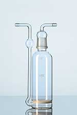 DURAN gas washing bottle with fused-in filter disk, with standard ground joint and cap
