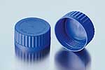 Bouchons à fermeture rapide pour flacons ISO DURAN® GLS 80 en PP bleu avec joint à lèvre
