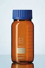 DURAN® GLS 80 laboratory bottle, wide neck, amber