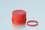 Screw cap from PBT with PTFE coated silicone real